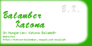 balamber katona business card
